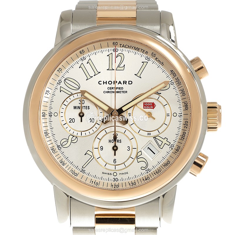 Chopard 158511-6001 MILLE MIGLIA GT XL - Automatic - 18kt Rose Gold - White Dial - Steel Band - Luxury Replica MILLE MIGLIA GT XL Watch